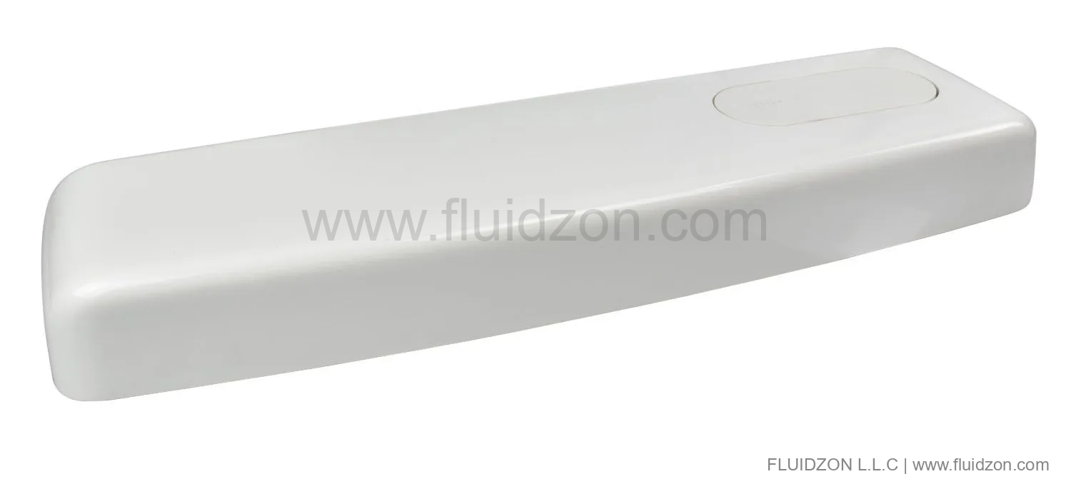 Cistern cover with function button, white