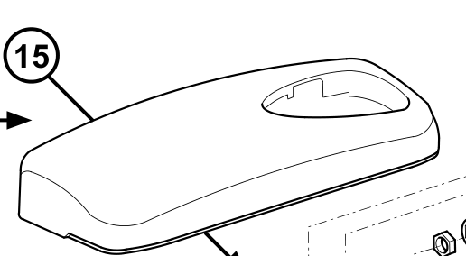 Function buttons, white — Button position on cover; cover is not included with buttons